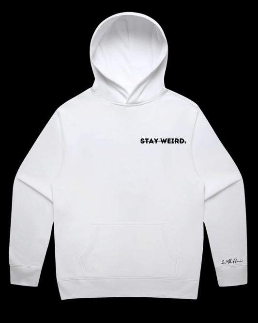 MkFlii ARTIC WHITE STAY WEIRD HOODIE COLLECTIVE