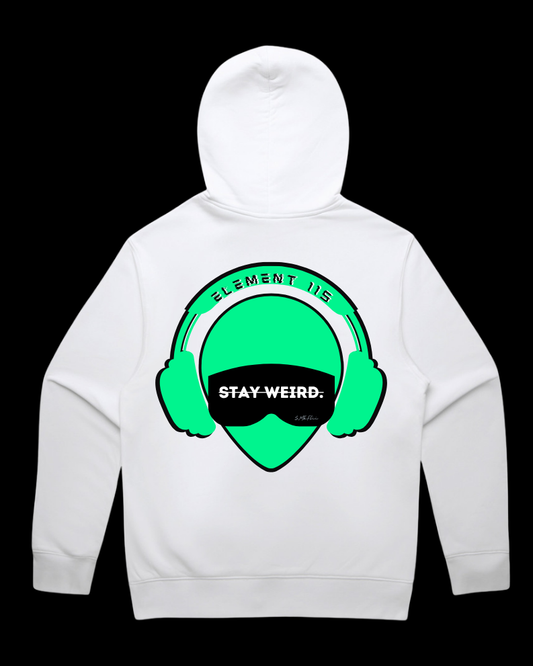 MkFlii ARTIC WHITE STAY WEIRD HOODIE COLLECTIVE