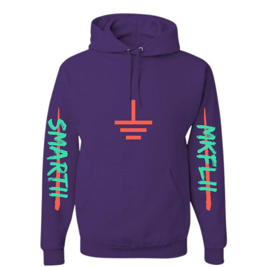 MkFlii Grape STAY GROUNDED Pullover Hoodie